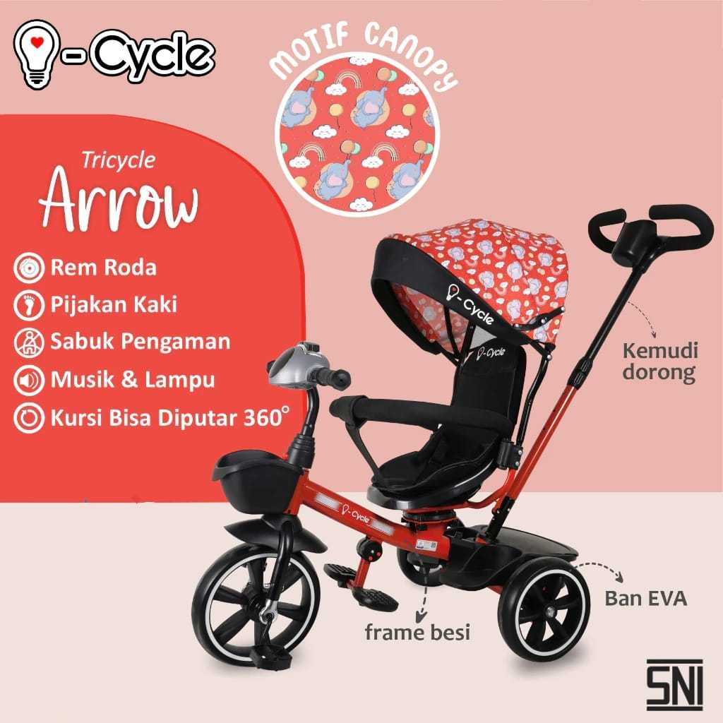 Sepeda Anak Roda Tiga I-Cycle Arrow TC Tricycle Stroller Baby I-CYCLE Arrow 2223 Balita