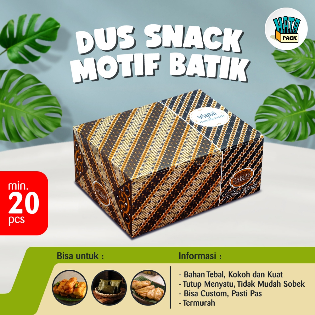 Dus Box Kue / Dus Snack Hansel / Caesar Batik Ukuran 12 x 16 x 7 cm / Dus Box Kue Hansel Bandung