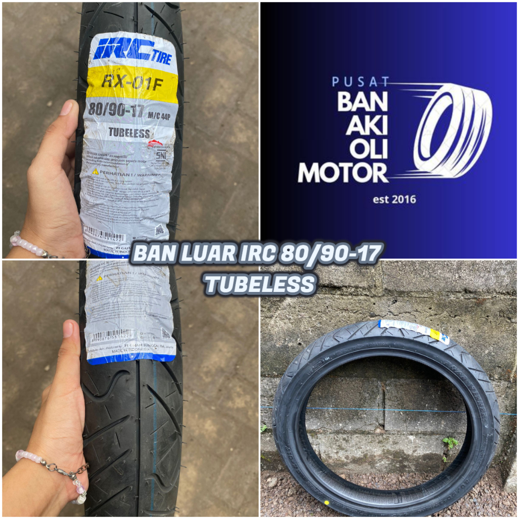 BAN LUAR IRC 80/90-17 TUBELESS || BAN LUAR MOTOR BEBEK IRC 80/90-17 TUBLESS