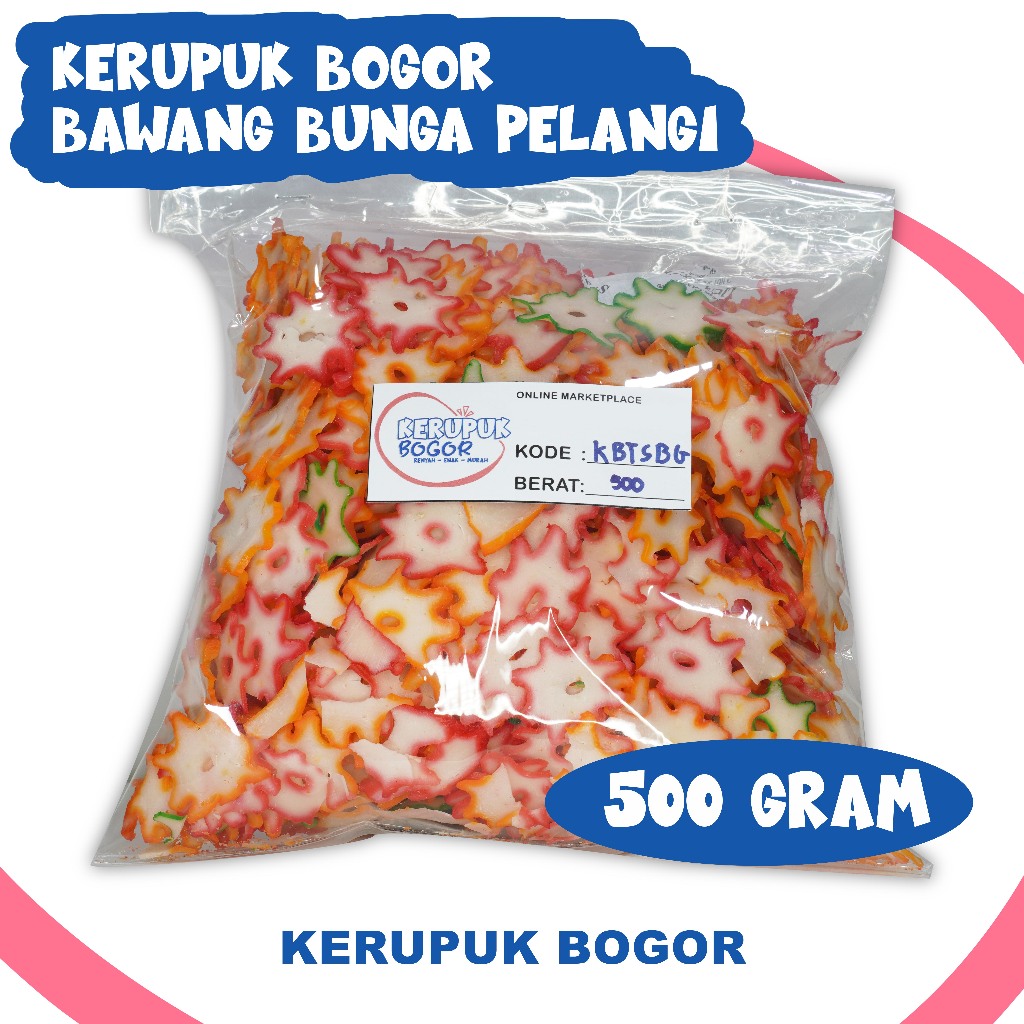 

Kerupuk Bawang Mentah - Bunga Pelangi 500 gram