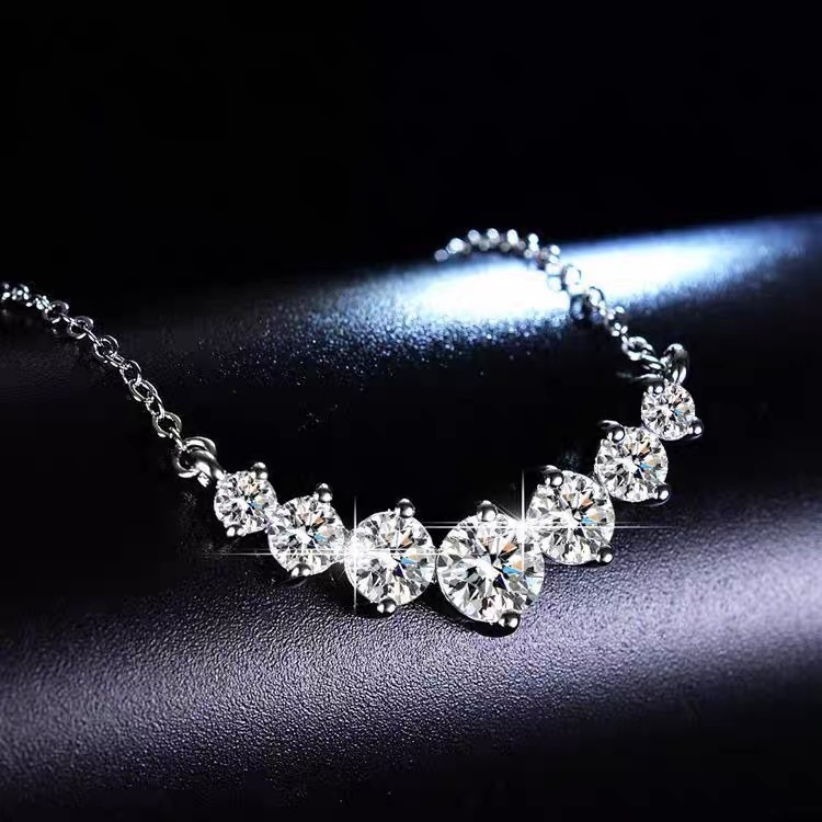 Kalung Moissanite Berlian Berkualitas Sertifikat GRA Original Aksesoris free box