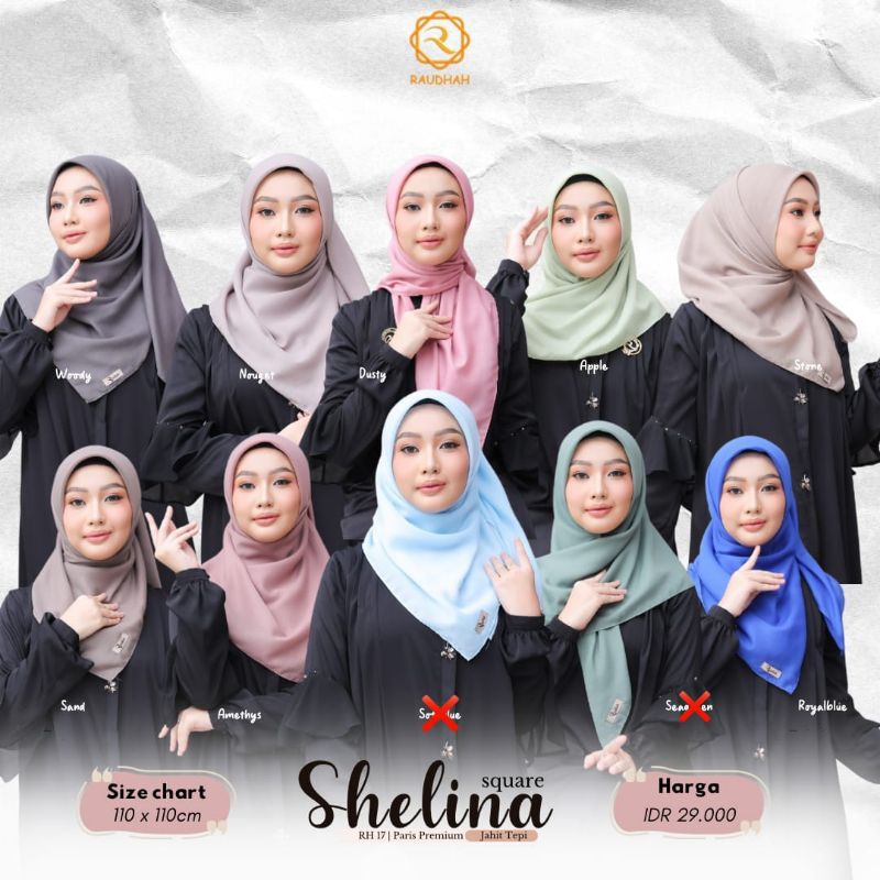 PARIS PREMIUM ZYZA JAHIT TEPI BY RAUDHAH SCARF/SEGI EMPAT  PARIS PREMIUM