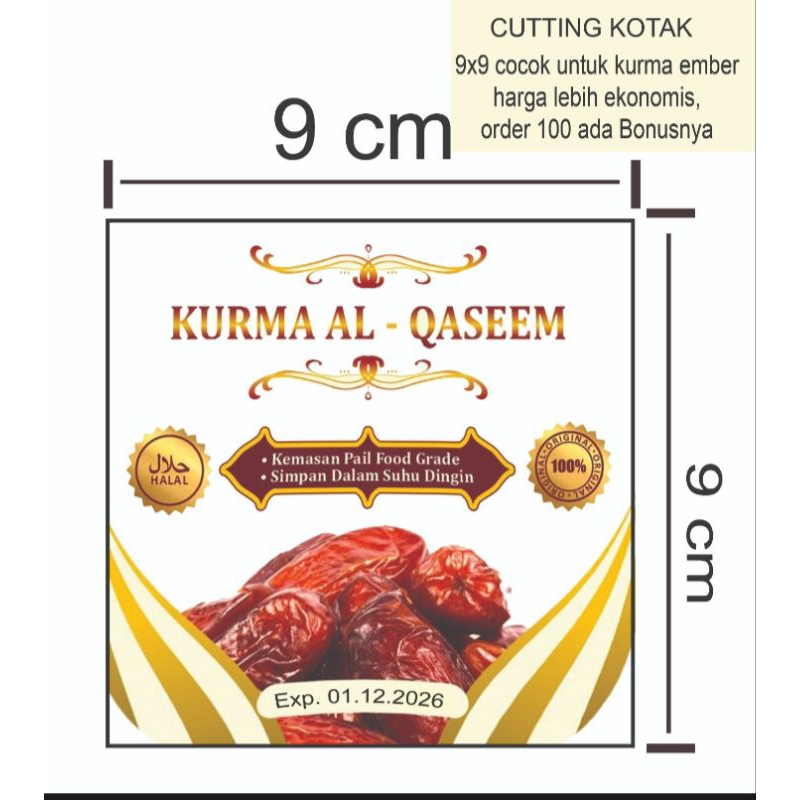 STICKER KURMA / STICKER KURMA SUKARI / LABEL KURMA / BEST SELLER / KURMA SUKARI