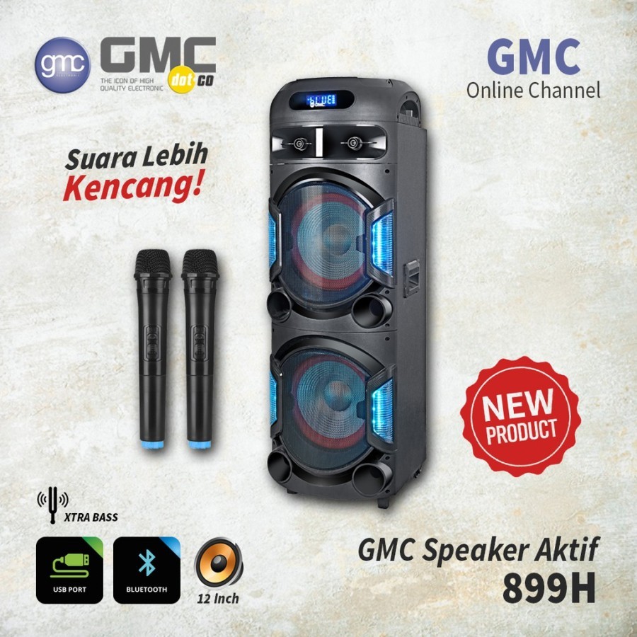 Speaker Portable GMC 899H 12 x 2 inch + 2 Mic