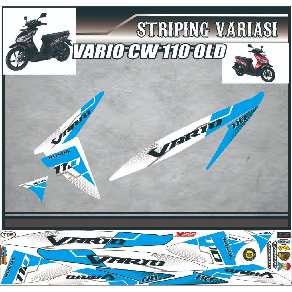 STRIPING MOTOR DECAL CUSTOM HONDA VARIO 110 OLD KARBU LAMA VARIAN DAN SEMUA STICKER VARIASI TERBARU