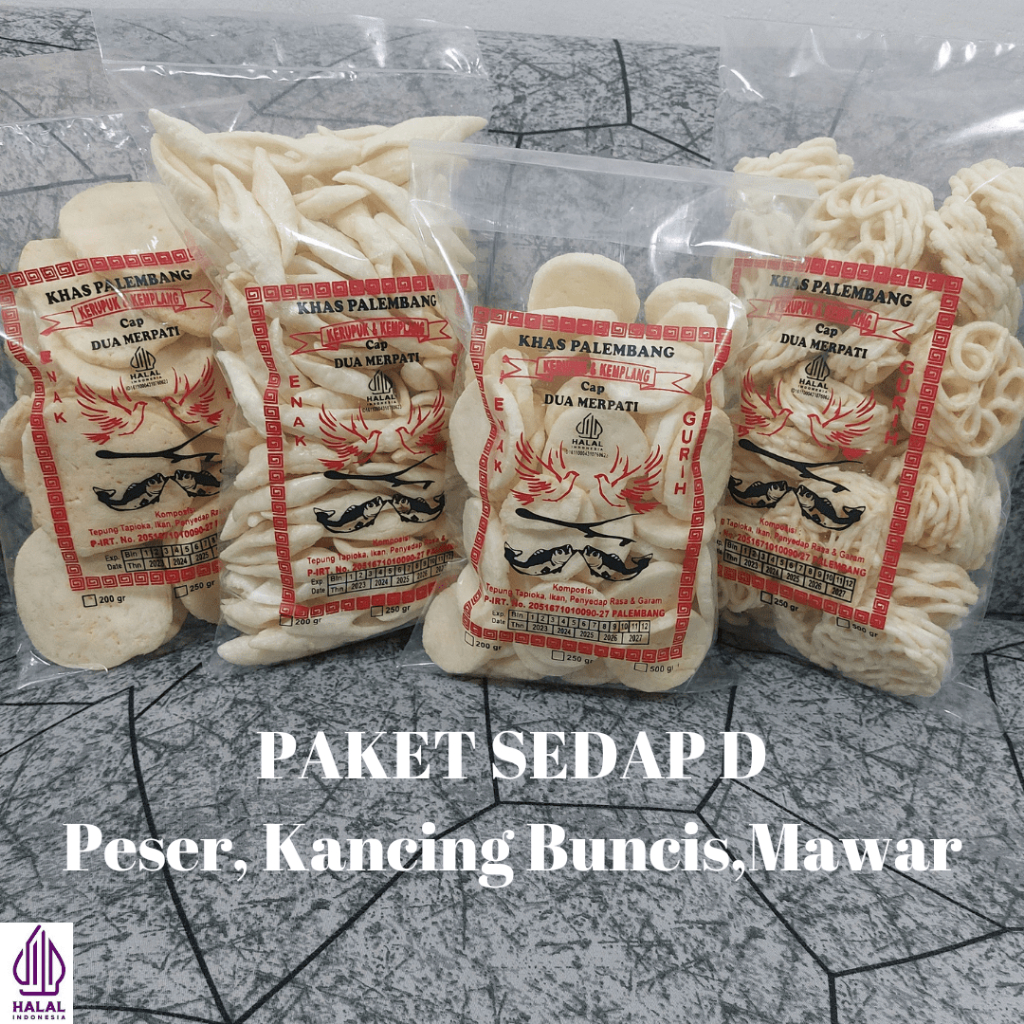 

PAKET SEDAP D MIX 4 BUNGKUS [PESER,KANCING,BUNCIS,MAWAR] 1 KG KUALITAS NOMOR SATU