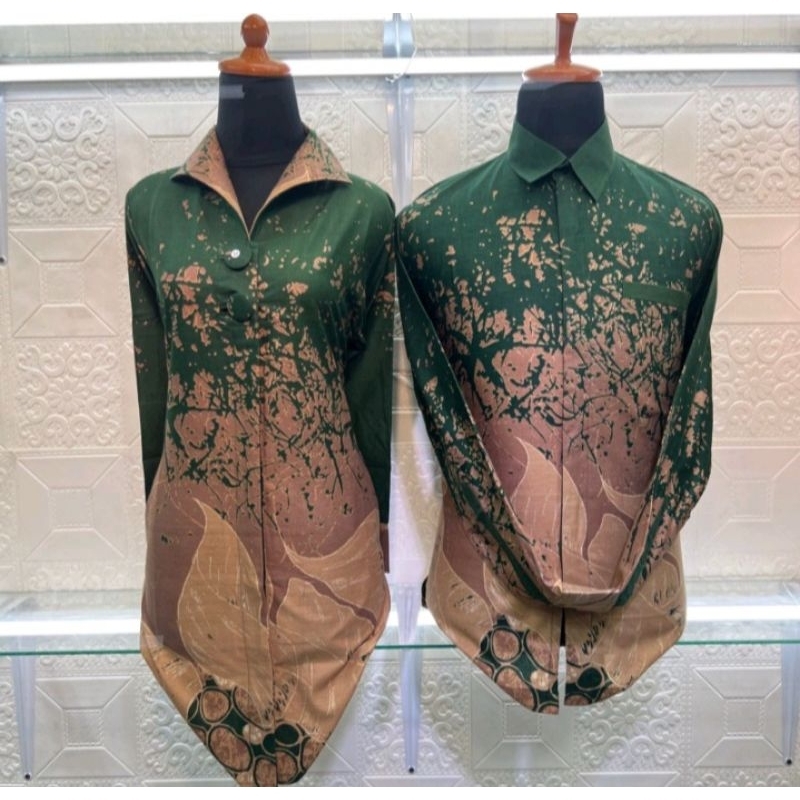 Batik Couple premium hijau botol