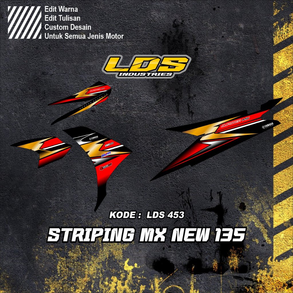 sticker viral striping body motor jupiter mx new 135 new desain sudah dicutting - Striping Decal Ker