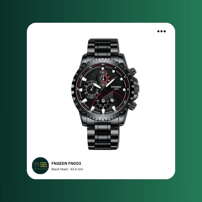 (ORIGINAL 100%) Jam Tangan Pria Rantai FNGEEN 003 Black Kualitas Premium