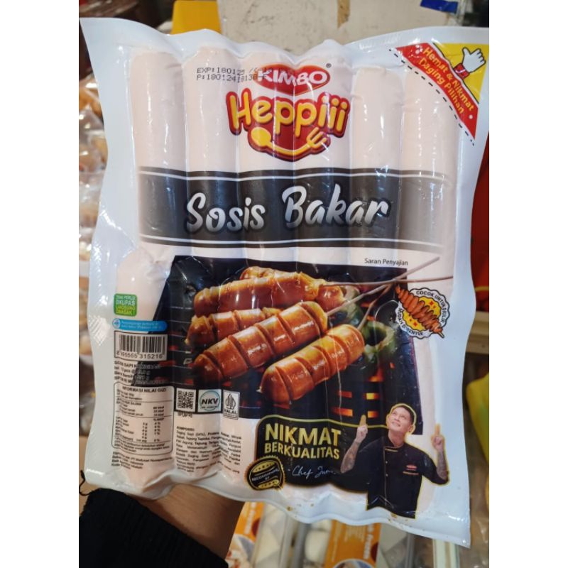 

Sosis Bakar Sapi Kombinasi Kimbo Heppiii 12pcs 550gr Chef Juna Frozen Food