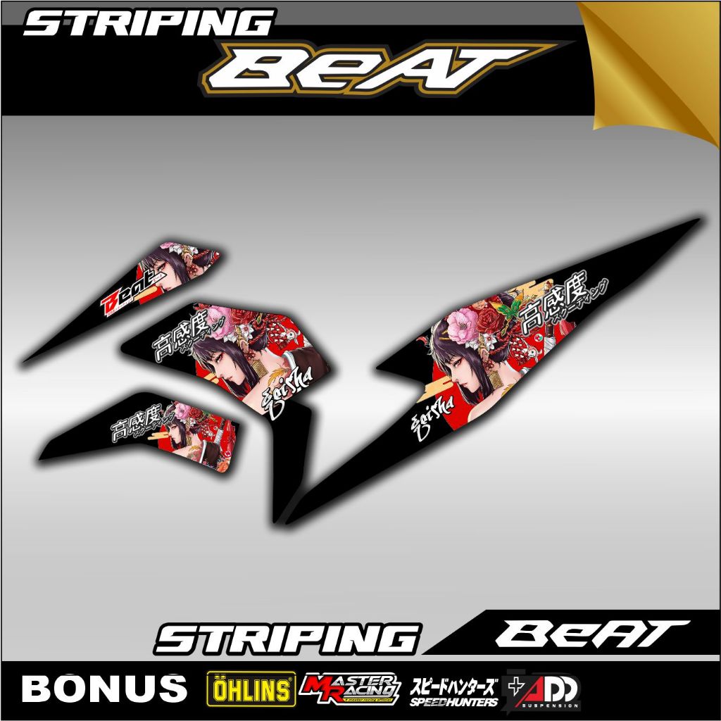 Stiker striping variasi Beat Anime Jepang stiker beat keren berkualitas dan termurah