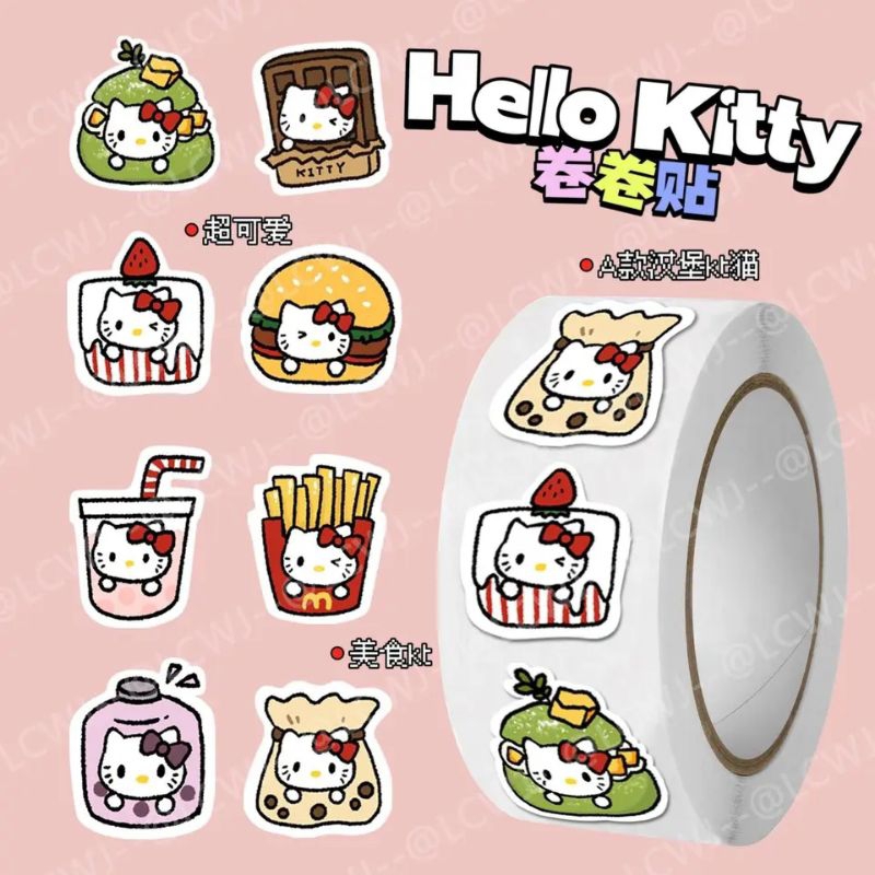 

500 Pcs/ Roll - Stiker HELLO KITTY Cute Deco Stiker