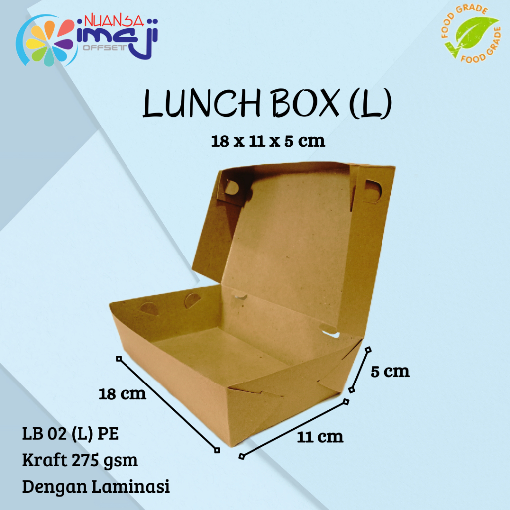 

Lunch Box (L) Uk. 18x11x5 cm, Dengan Laminasi