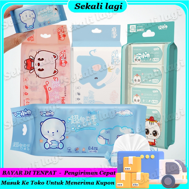 TISU MINI ISI 8 tisu murah tisu basah mini/Tisu Basah Mini Karakter 1 Pack Isi 8 Pcs/Tisu Basah Trav