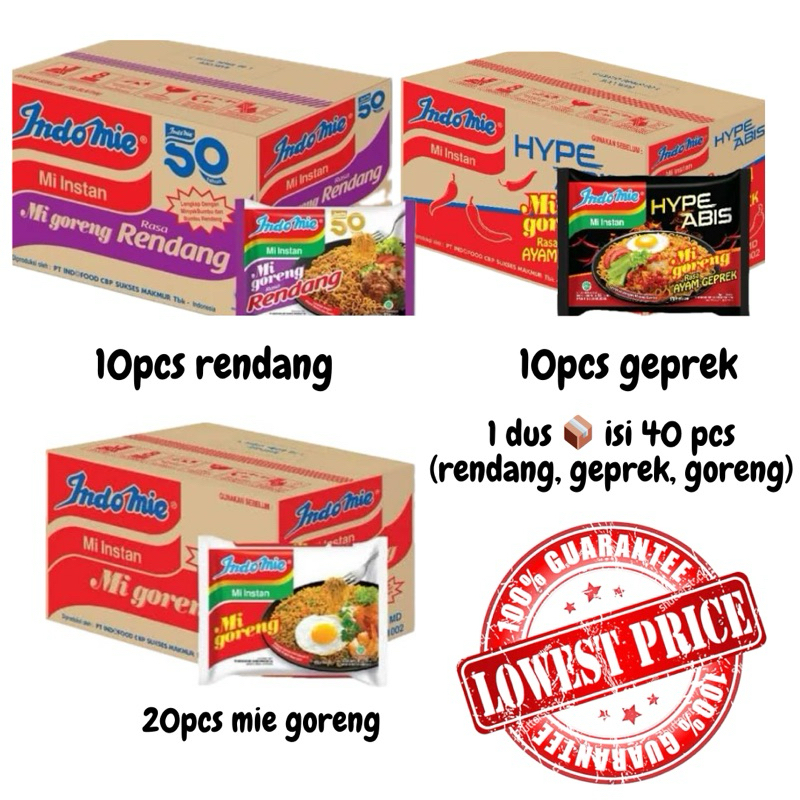 INDOMIE GORENG DAN KUAH 1 DUS DAN MIX / INDOMIE 1 DUS MIX 4 TERMURAH / INDOMIE 1 DUS MURAH PROMO