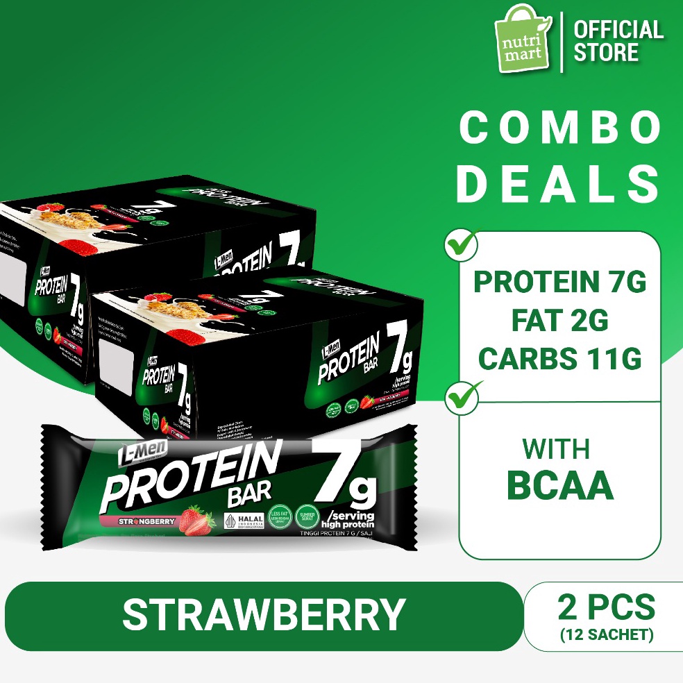 

ART X28O Twin Pack LMen Protein Bar Strongberry 12 Sachet Camilan Rendah Lemak Tinggi Protein Rasa Strawberry