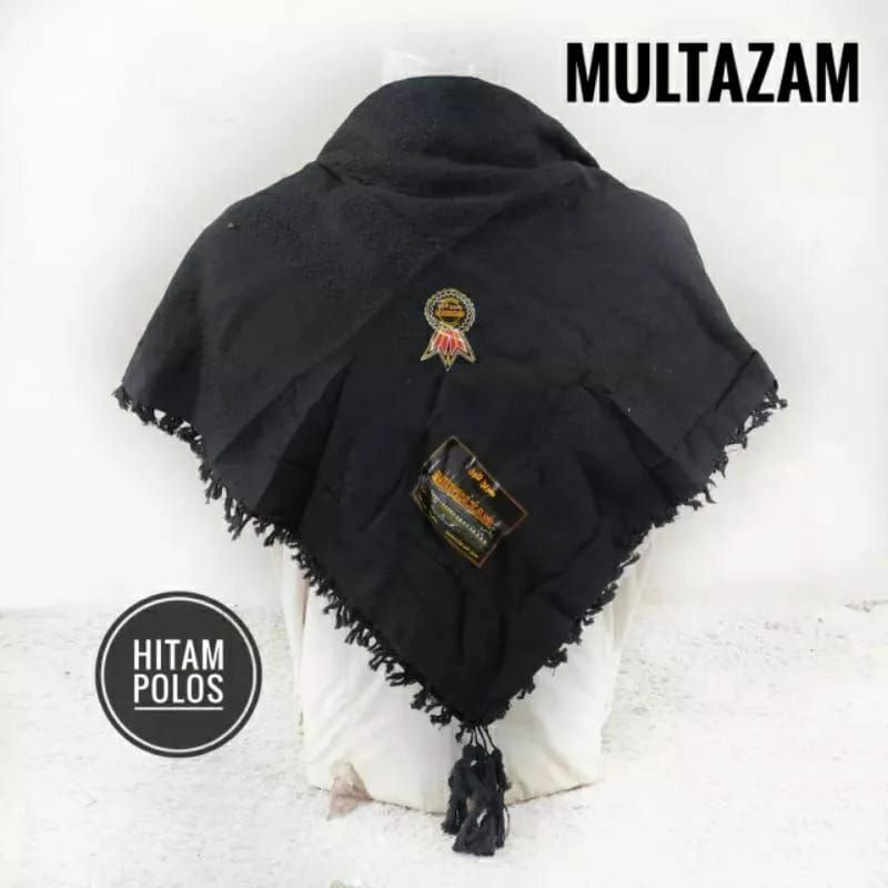 Surban Multazam Segiempat Hitam Polos Ecer Grosir SN