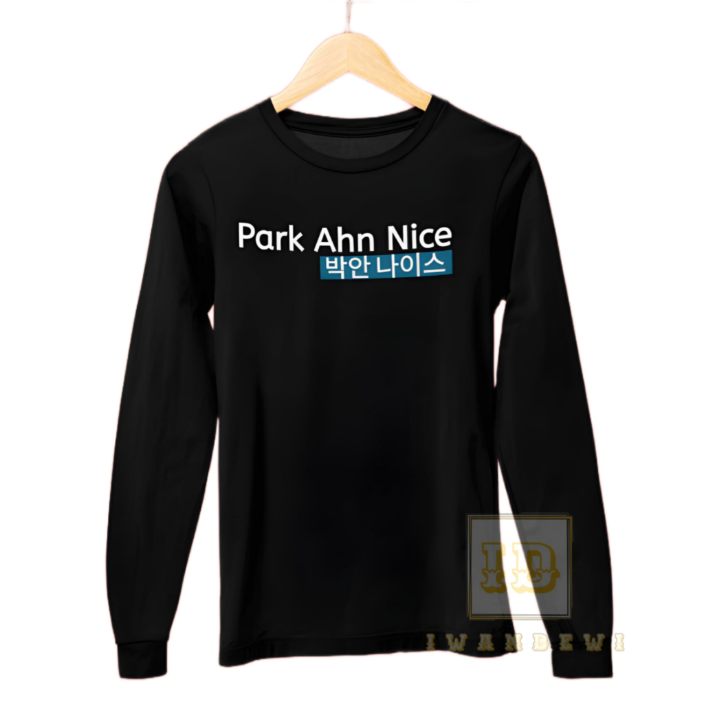 iwandewi Kaos Park Ahn Nice KPOP Bahan Katun Lengan Panjang