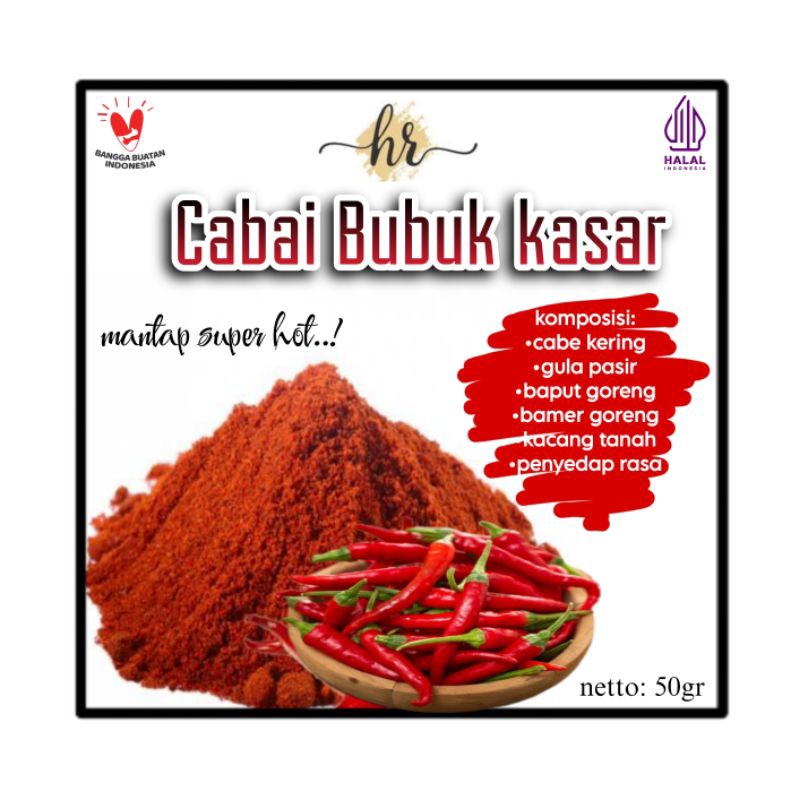 

Cabe Bubuk Kasar extra pedas Grosir/cabe kering /HR Snacks