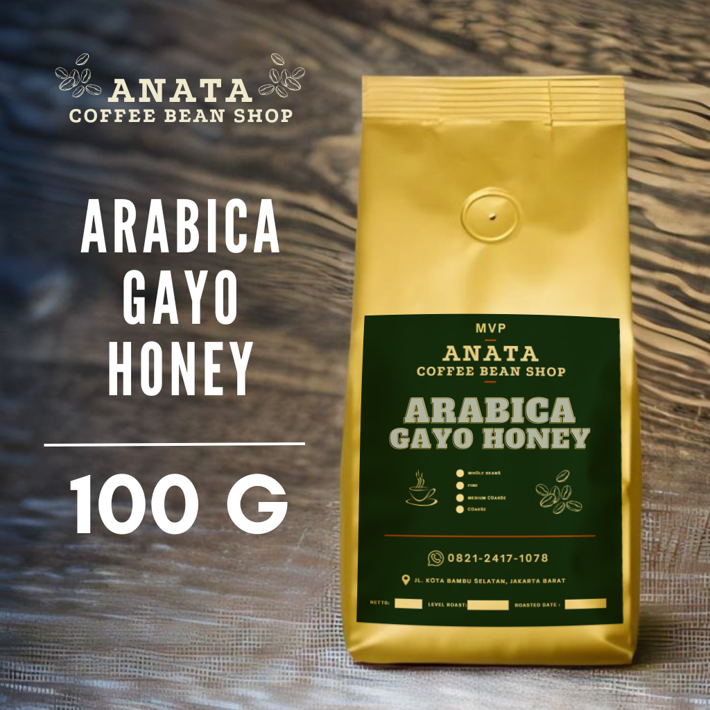 

ANATA Arabica Gayo Honey 100 gram | Whole Bean | Coarse | Medium Coarse | Fine | Roast Level Light