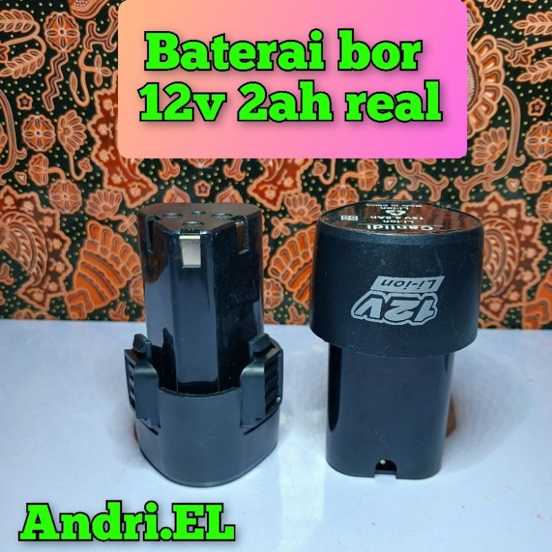 baterai bor 12 volt 2 ah baru gress baterai bor 12v portebel