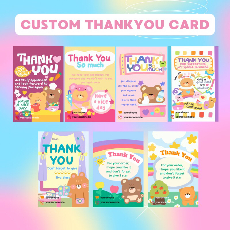 THANK YOU CARD ONLINE SHOP / CUSTOM THANKS CARD / CETAK THANKYU CARD OLSHOP