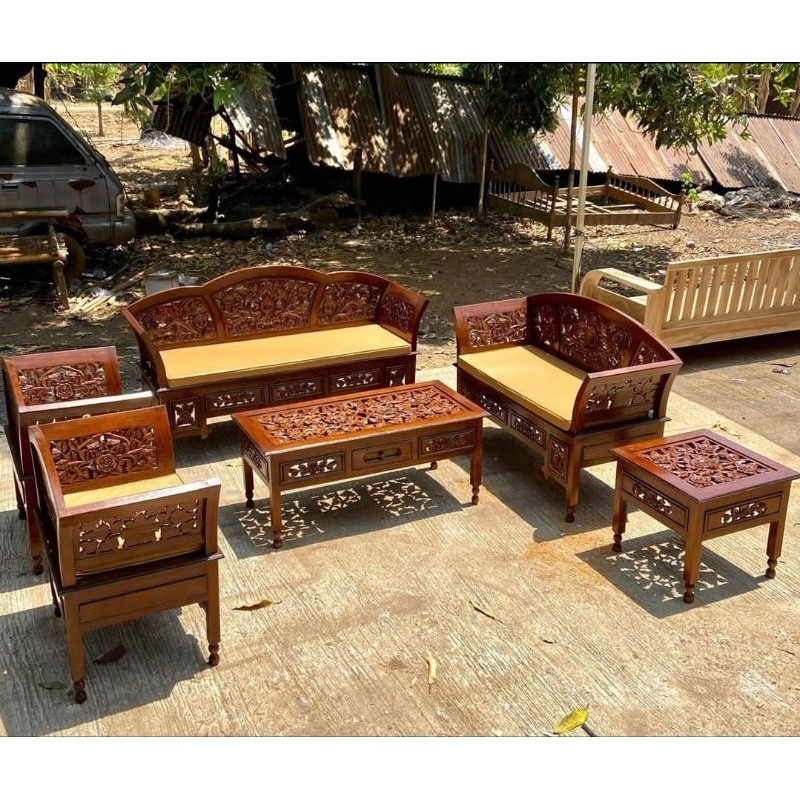 KURSI TAMU UKIR KAYU JATI KARTINI