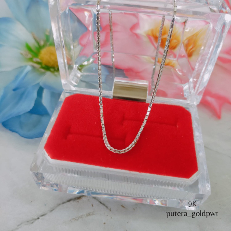 Kalung santa itali emas putih kadar 9K/420%