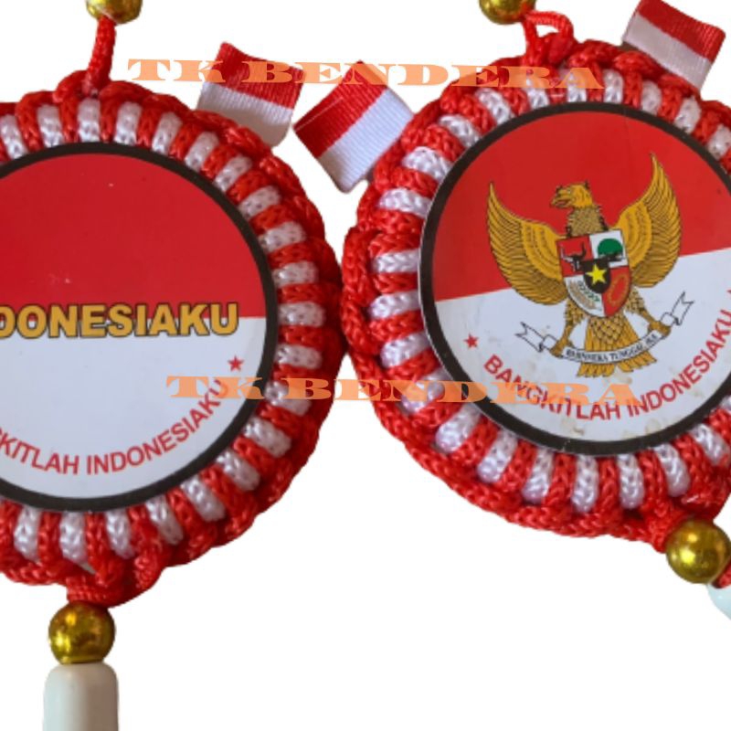 Bendera Indonesia Mendali merah putih gantungan spion mobil gantungan kunci