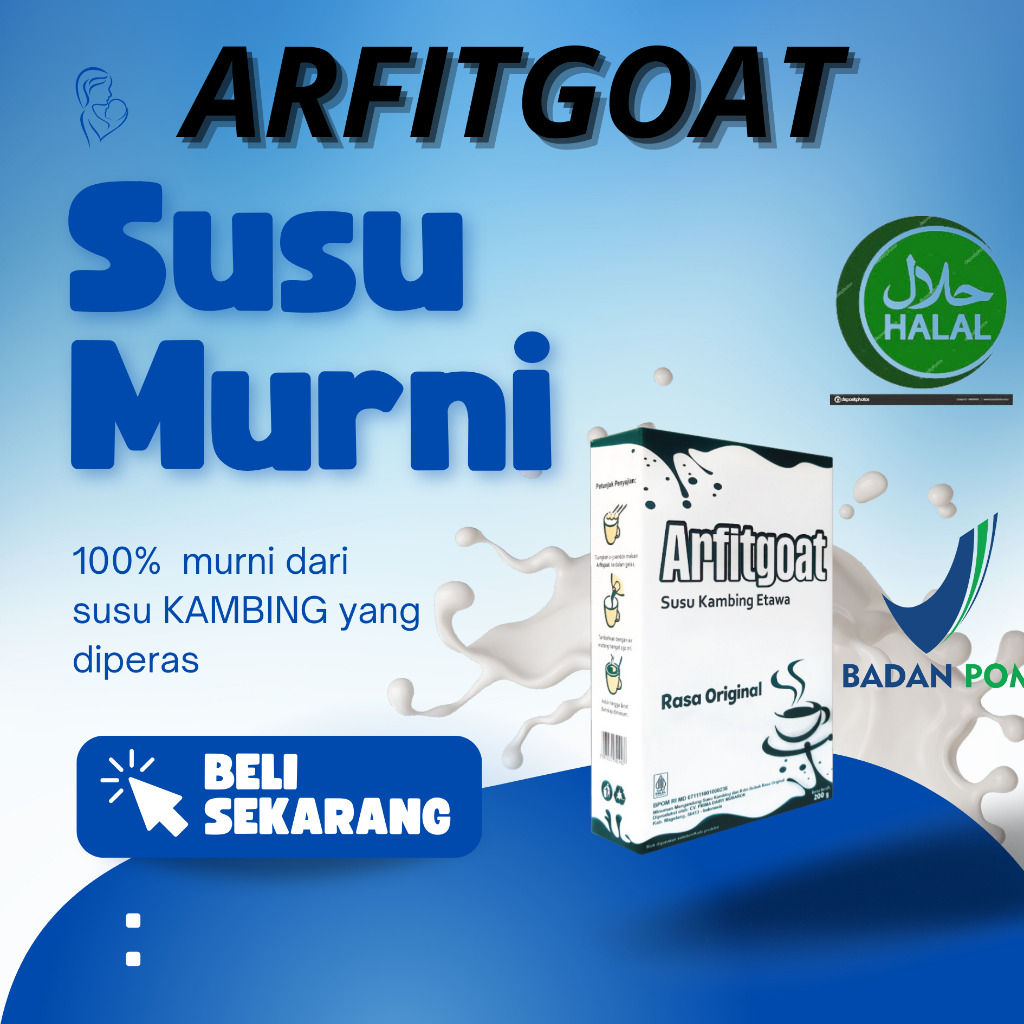 

Susu Kambing Etawa Bubuk Arfitgoat Rasa Original Bantu Atasi Pernafasan, TBC dan Asma 100%ALAMI