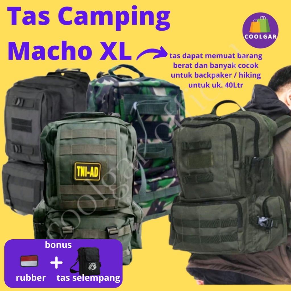 Tas Kerja Ransel Kuliah Motif TNI Backpack Bisa Buat Tracker / Traveling / Outdoor Camping Gunung Pr