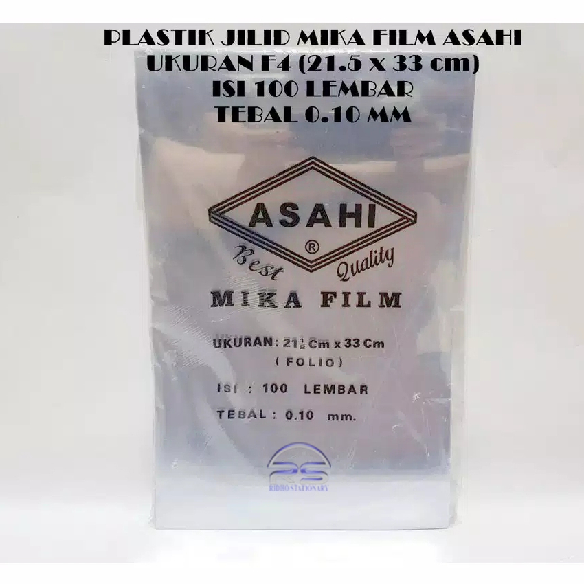 

Promo Mika Jilid Asahi A4 & F4 Folio 0,10mm / Mika Bening Transparant Plastik Jilid 1 Pack isi 100