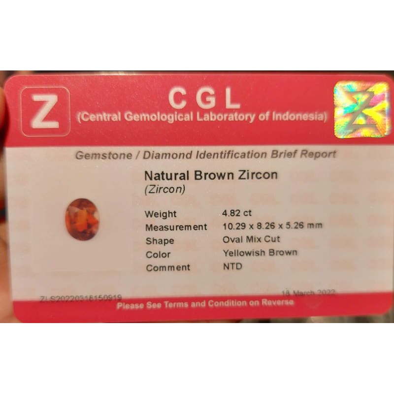 Natural brown zircon