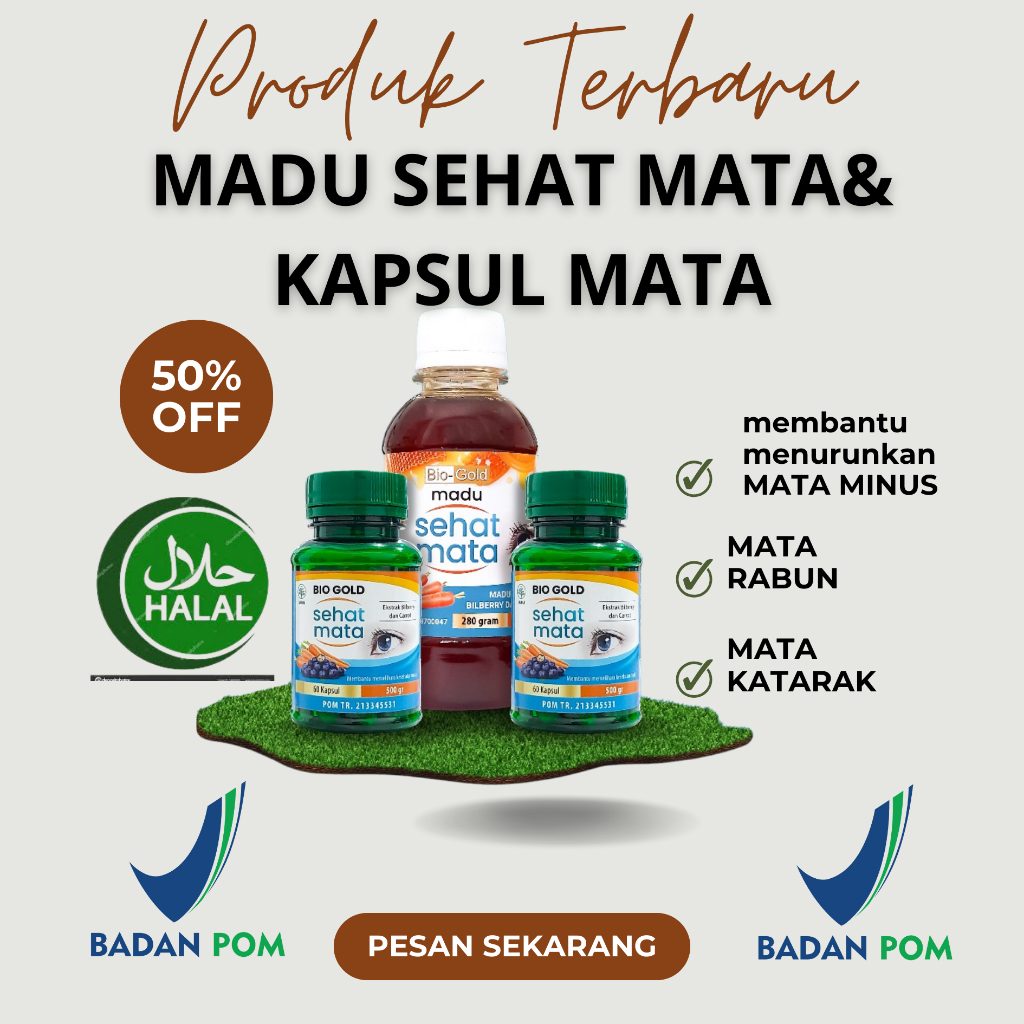 

Sehat Mata Bio Gold - 1 Madu + 2 Kapsul Ekstrak Bilberry dan Wortel - Solusi Perawatan Mata Alami BPOM