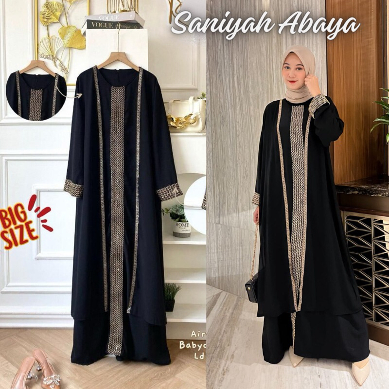 [ORI]SANIYAH ABAYA HITAM LD 110 RENDA SULTAN/ABAYA TURKI 2024 MEWAH  DUBAI REMAJA HAWA TERBARU WANIT