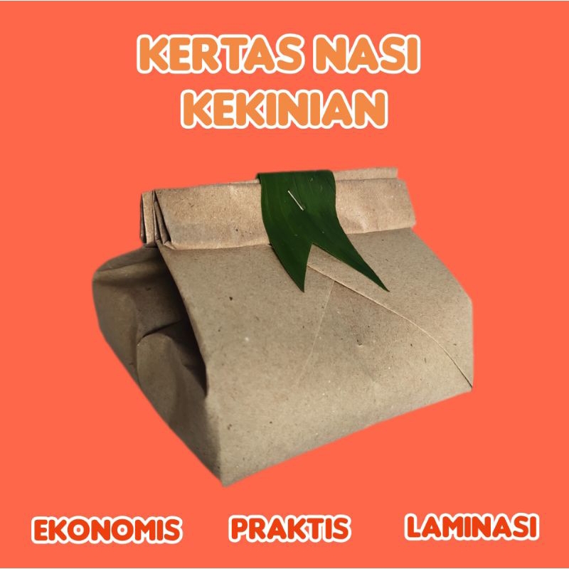 KERTAS NASI / BUNGKUS NASI KEKINIAN ISI 100 Pcs