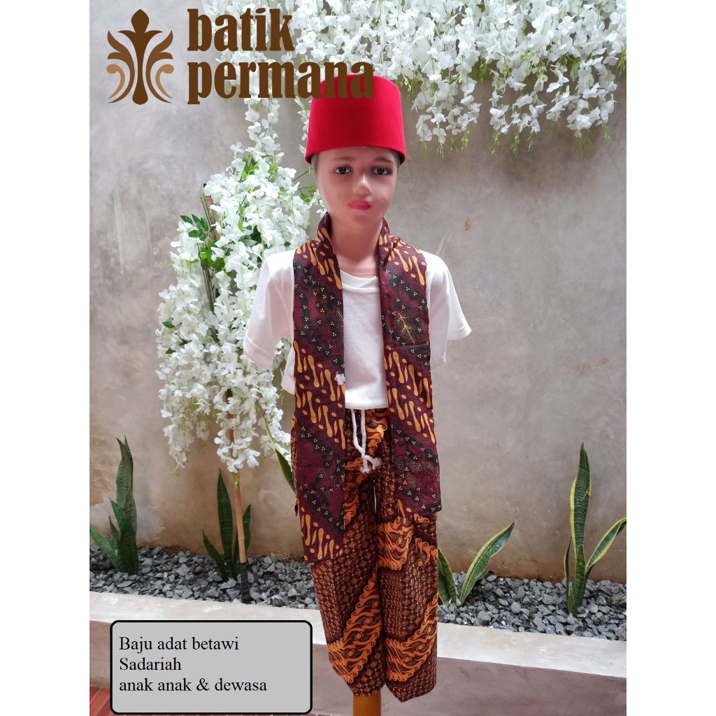 Baju adat betawi sadariah anak, betawi batik anak anak dan dewasa