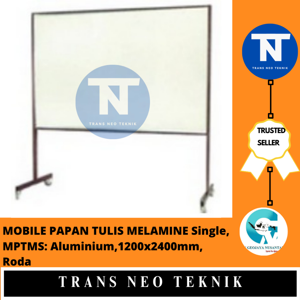 

MOBILE PAPAN TULIS MELAMINE Single, MPTMS: Aluminium,1200x2400mm, Roda
