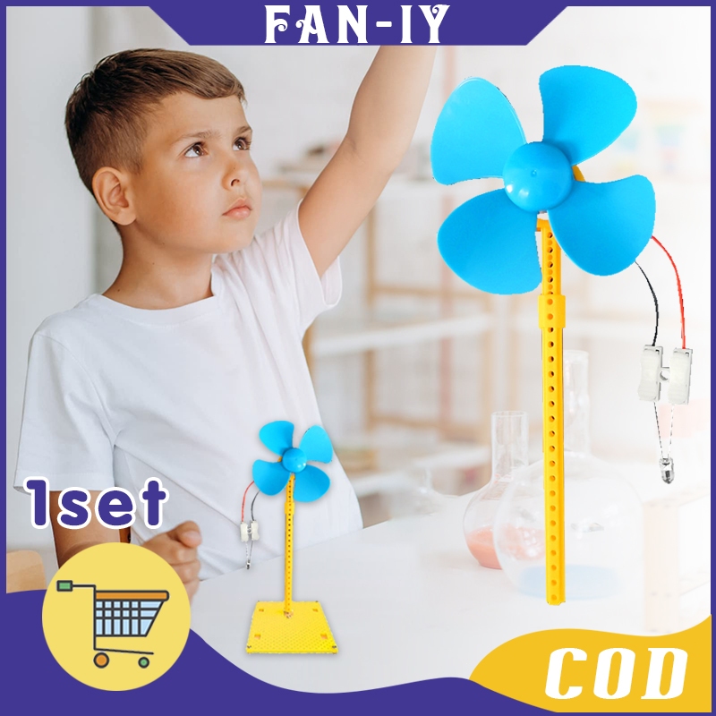 Pembangkit Listrik Angin Mini Diy Percobaan Simulasi Anak Turbin Angin Generator Listrik