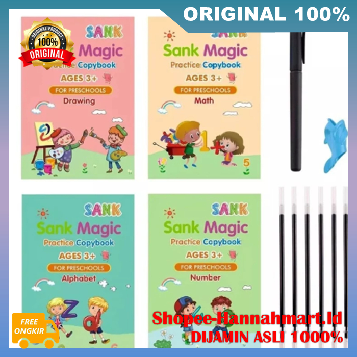 

SANK Magic Book 1 SET ISI 4 BUKU + PULPEN Buku Belajar anak 100% ORIGINAL