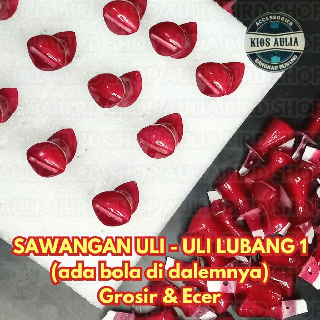 (GROSIR ECER) SAWANGAN ULI ULI MERAH LUBANG 1 (ADA BOLA DI DALAMNYA) HATONG MERPATI DARA