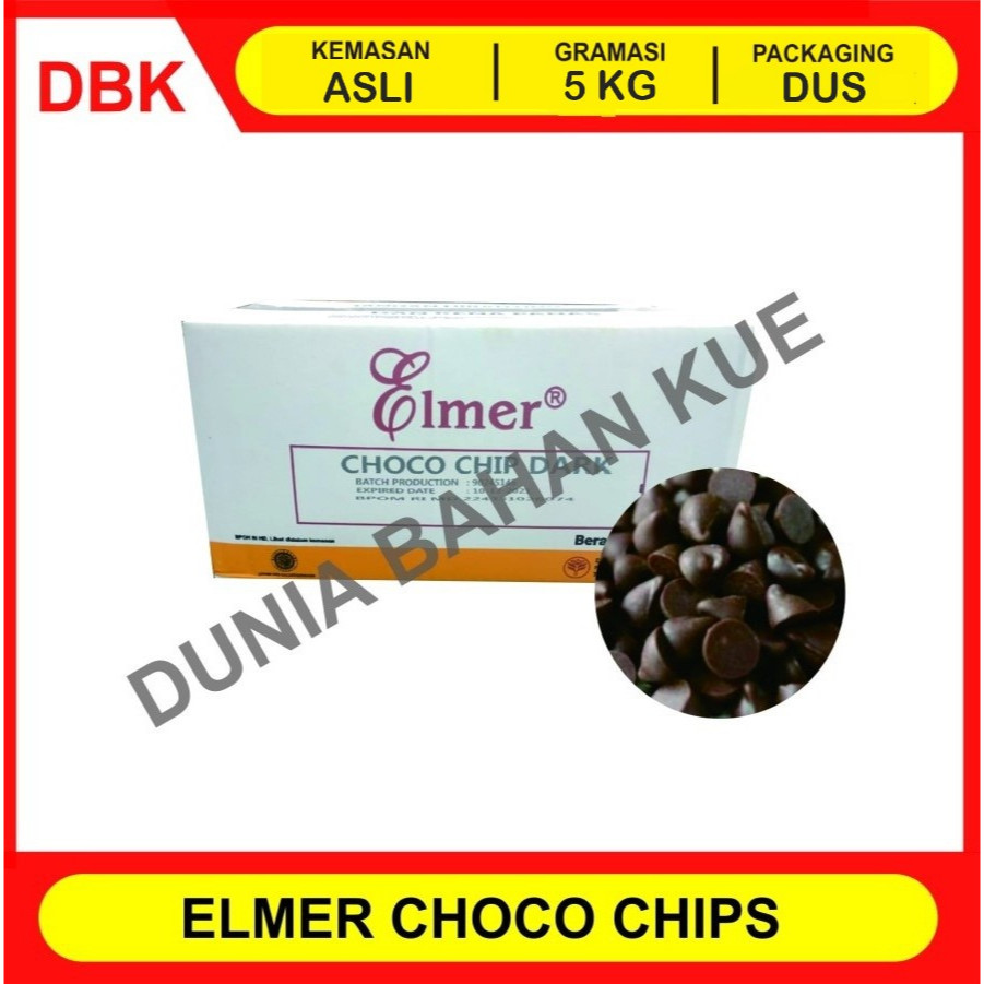 

CHOCOCHIPS DARK ELMER 5 KG - 1 DUS 2 BOX / COKLAT CHIP / CHOCO CHIPS