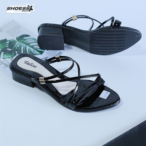 Sandal Talisa Hak Tahu Wanita 3cm Kokop - Sandal Wanita Hak Tahu 3 cm Sandal Wanita Kepang Silang He
