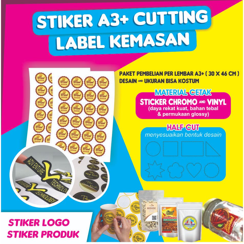 [IKYRA] STIKER CUTTING A3+ / CETAK STIKER / CUTTING STIKER