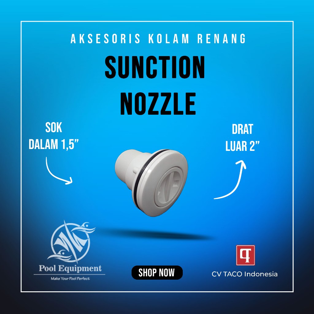 Suction Nozzle Vacuum Fitting Drat Luar 2 inch / Sok Dalam 1,5 inch
