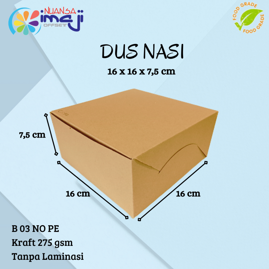 

Dus Nasi B 03 Uk. 16x16x7,5 cm Tanpa Laminasi