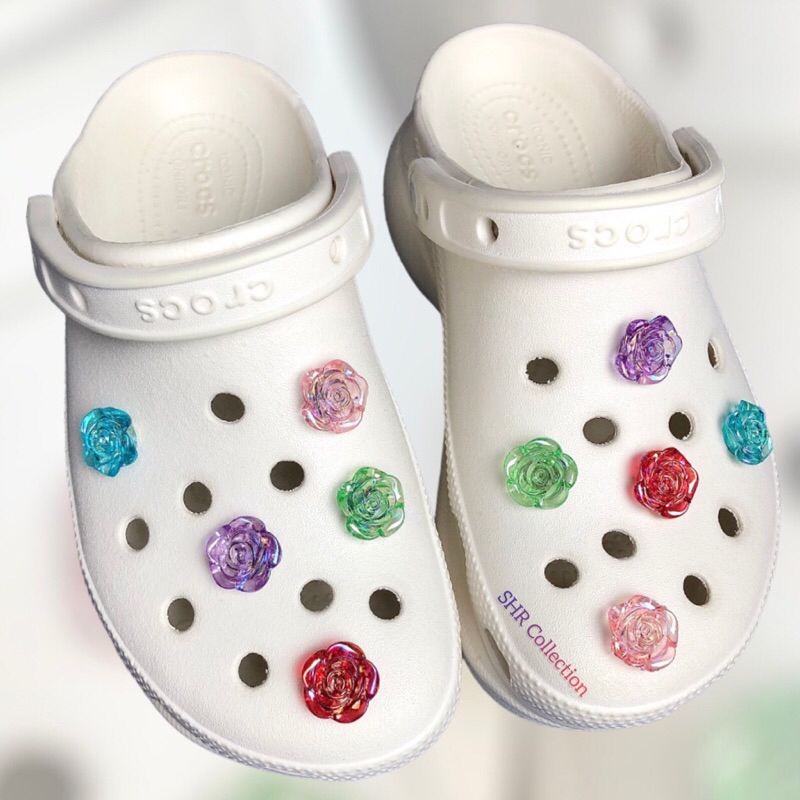 Jibbitz Crocs Aksesoris|Aksesoris Sandal Crocs (bunga transparant)