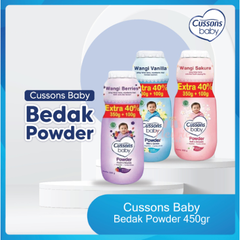 Ukuran Jumbo bedak Cussons Baby Powder 350gr bonus 100gr bedak bayi cussons