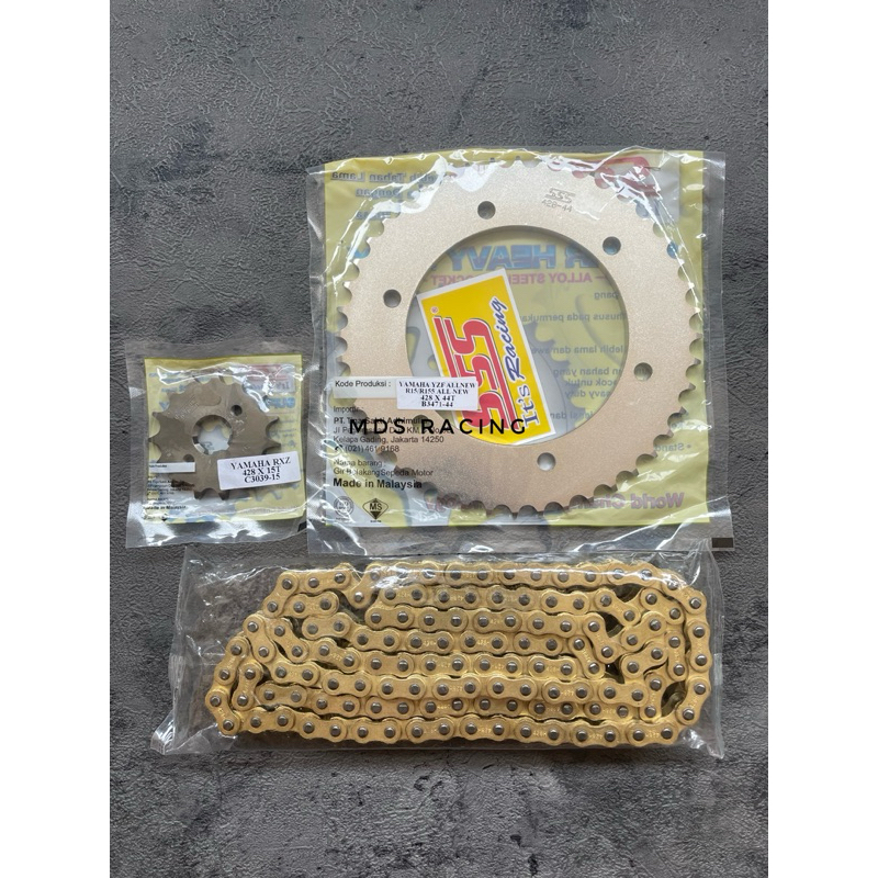 Gear Set Gir Set SSS ORIGINAL 428 Honda Crf150 - Crf150L Rantai Gold POLOS 428 130L