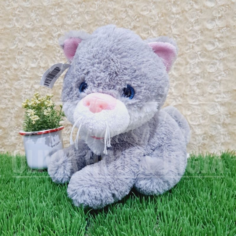 Boneka Kucing Abu Mata Biru Boneka Sit Kucing Abu Polos